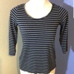 Tommy Bahama Striped Blouse Navy Small